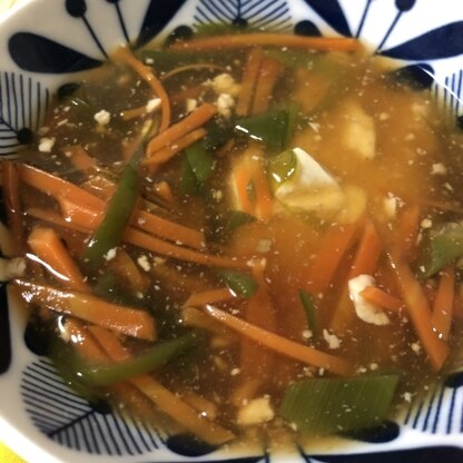 あと一品にちょうど良いお味でした。家にあった野菜で作ってみました。
分量を間違えてしまい、あんがタプタプです…